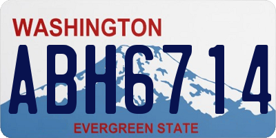 WA license plate ABH6714