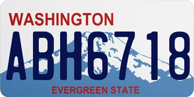 WA license plate ABH6718