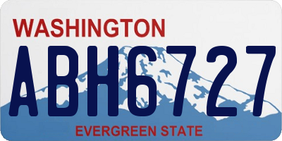 WA license plate ABH6727