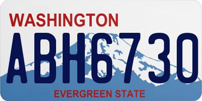WA license plate ABH6730