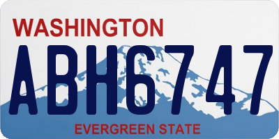 WA license plate ABH6747
