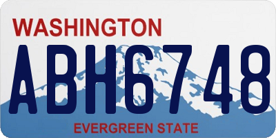 WA license plate ABH6748