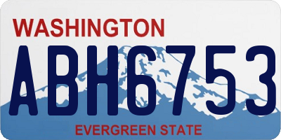 WA license plate ABH6753