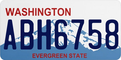 WA license plate ABH6758