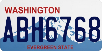 WA license plate ABH6768