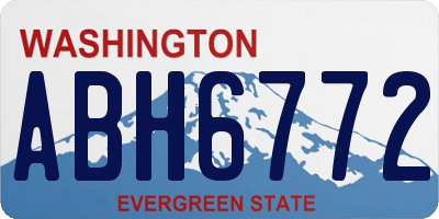 WA license plate ABH6772