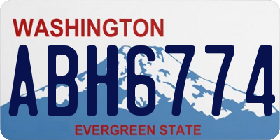 WA license plate ABH6774