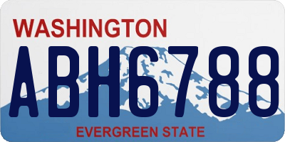 WA license plate ABH6788