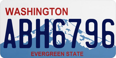 WA license plate ABH6796