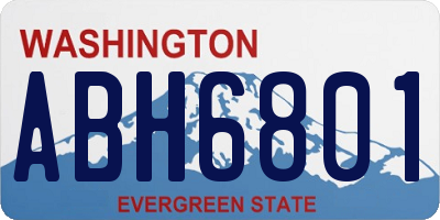 WA license plate ABH6801