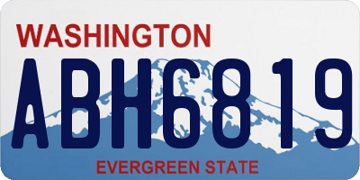 WA license plate ABH6819