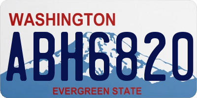 WA license plate ABH6820
