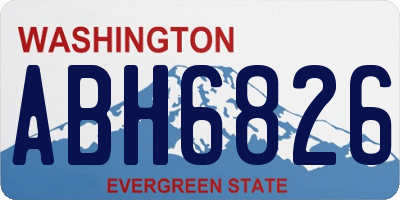 WA license plate ABH6826