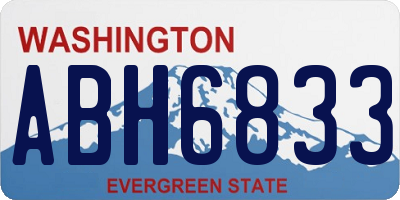 WA license plate ABH6833