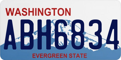 WA license plate ABH6834