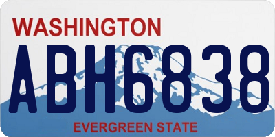 WA license plate ABH6838