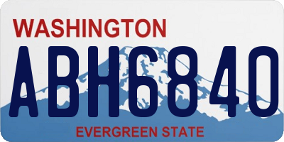 WA license plate ABH6840
