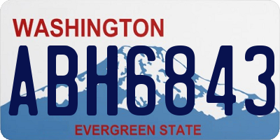 WA license plate ABH6843