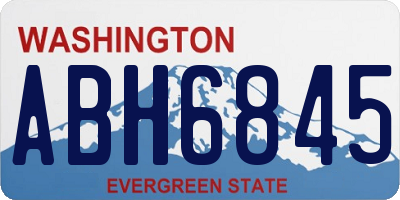 WA license plate ABH6845