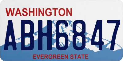 WA license plate ABH6847