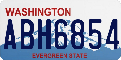 WA license plate ABH6854