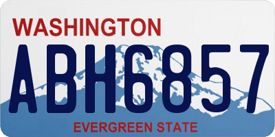 WA license plate ABH6857