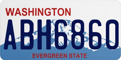 WA license plate ABH6860