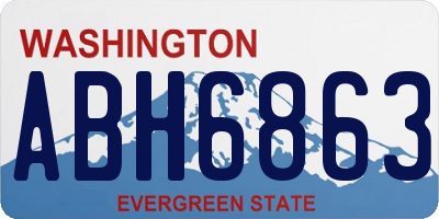 WA license plate ABH6863