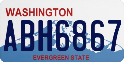 WA license plate ABH6867