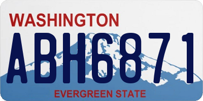 WA license plate ABH6871