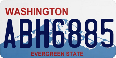 WA license plate ABH6885