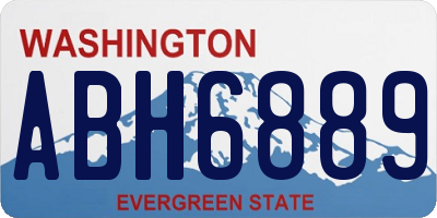 WA license plate ABH6889