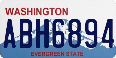 WA license plate ABH6894