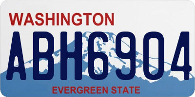 WA license plate ABH6904