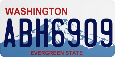 WA license plate ABH6909