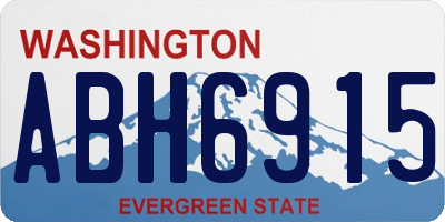 WA license plate ABH6915