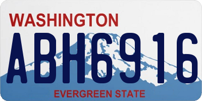 WA license plate ABH6916