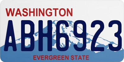WA license plate ABH6923