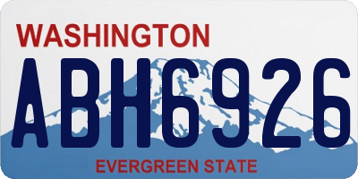 WA license plate ABH6926
