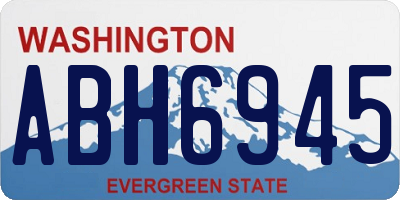 WA license plate ABH6945