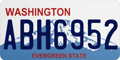 WA license plate ABH6952