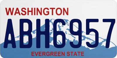 WA license plate ABH6957