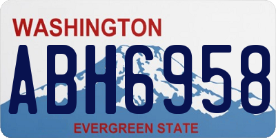 WA license plate ABH6958