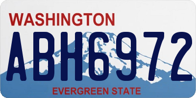 WA license plate ABH6972