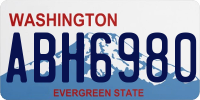 WA license plate ABH6980