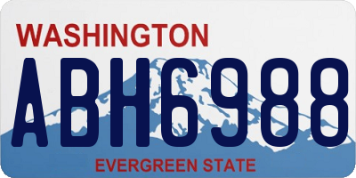 WA license plate ABH6988