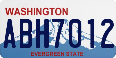 WA license plate ABH7012