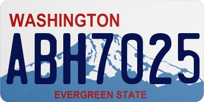 WA license plate ABH7025