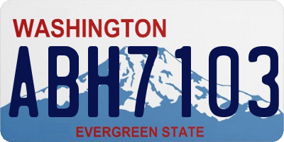 WA license plate ABH7103