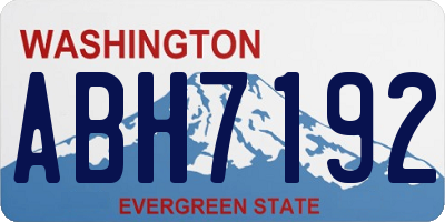 WA license plate ABH7192